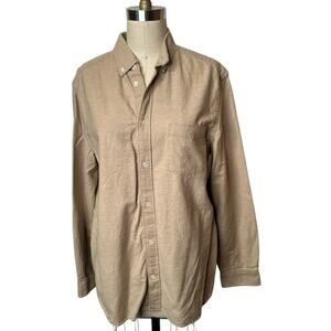 H&M L.O.G.G Tan Cotton Button Up Shirt Men's Size M